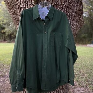 TABASCO XL HUNTER GREEN COTTON BUTTON DOWN LONG SLEEVE PEPPER EMBROIDERED POCKET